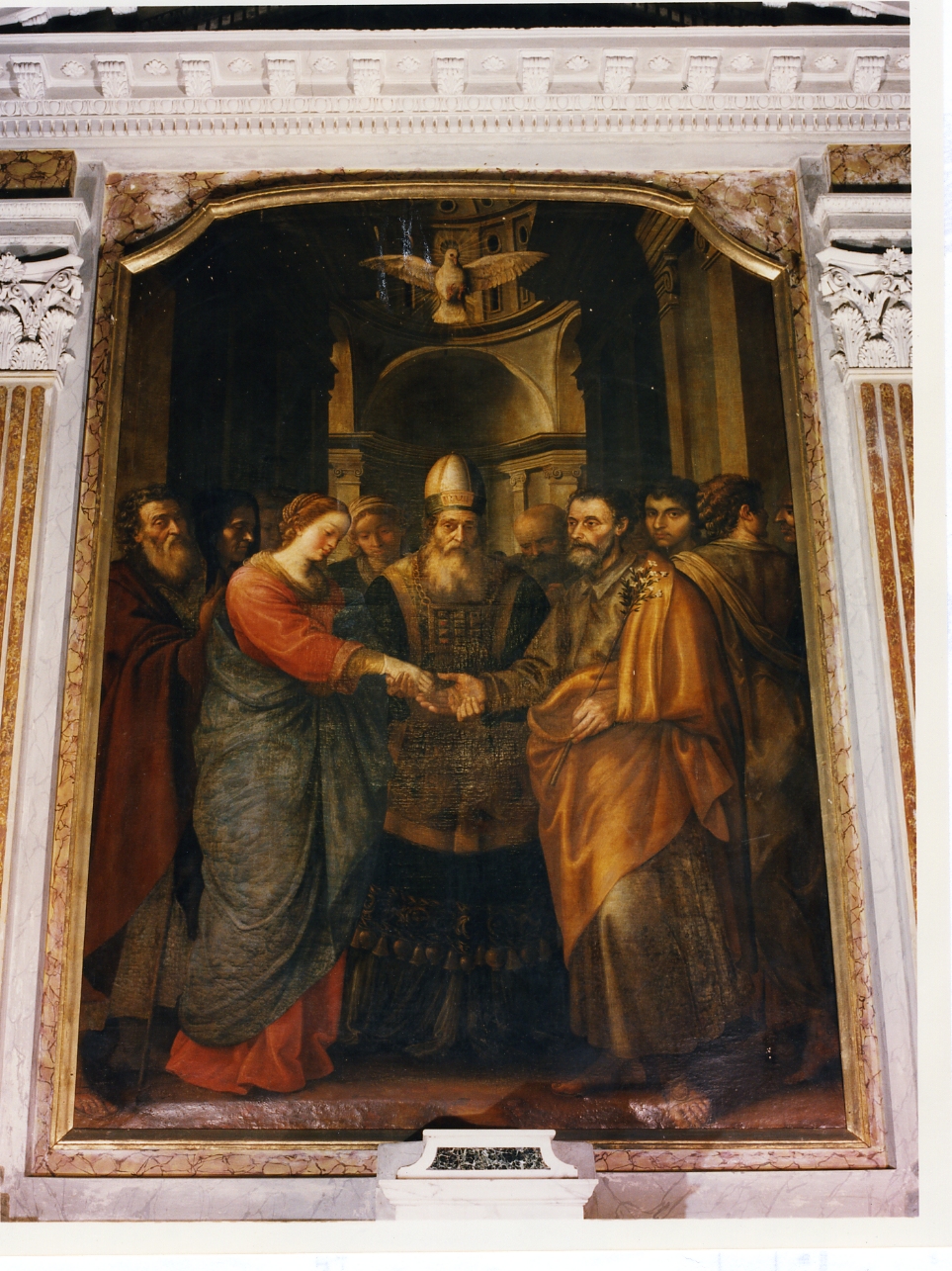 Sposalizio di Maria Vergine (pala d'altare) di De Castro Giacomo (sec. XVII)