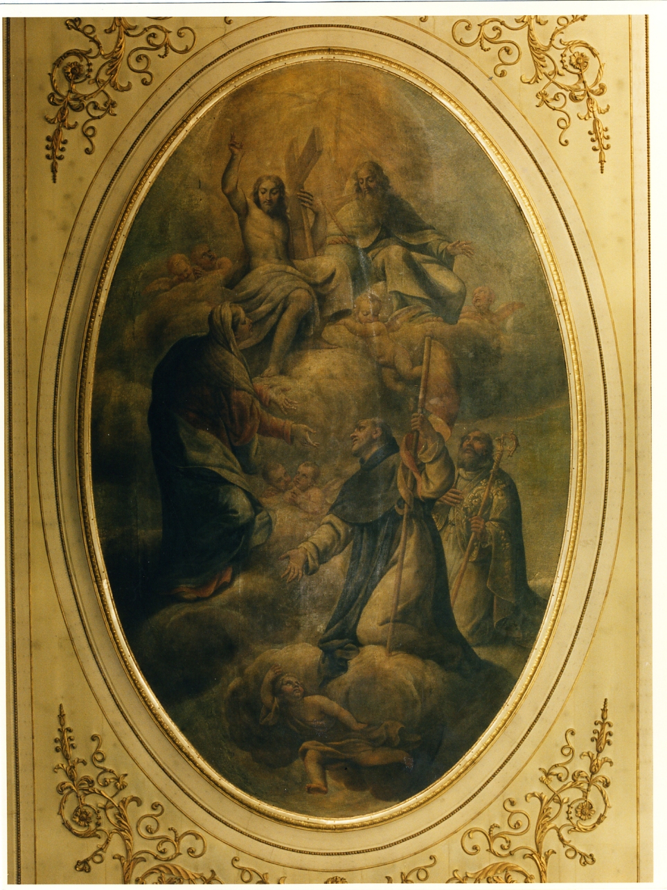 Trinità con la Madonna (dipinto, elemento d'insieme) di Castellano Giuseppe (sec. XVII)