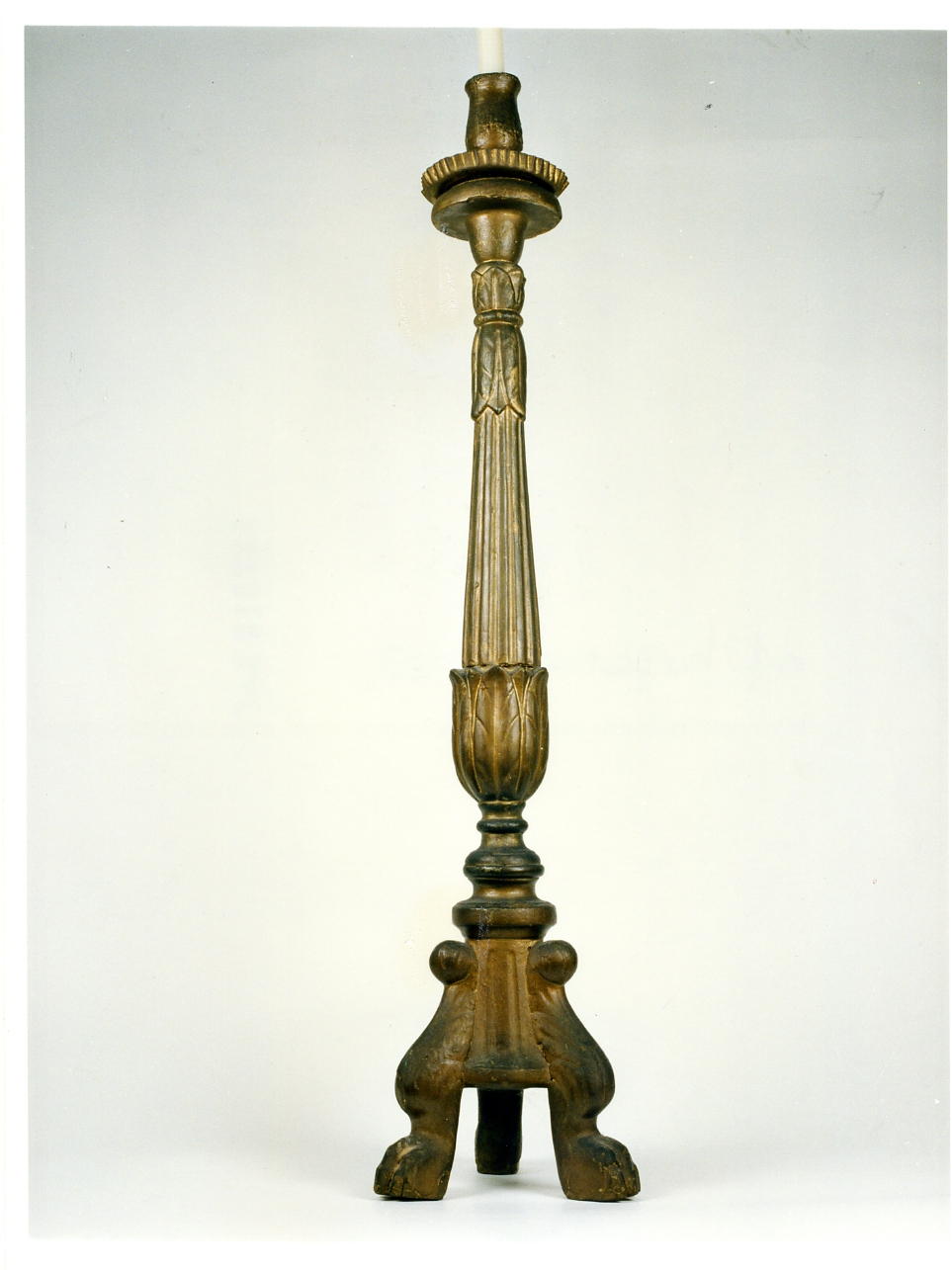 candeliere d'altare, serie - bottega campana (seconda metà sec. XIX)