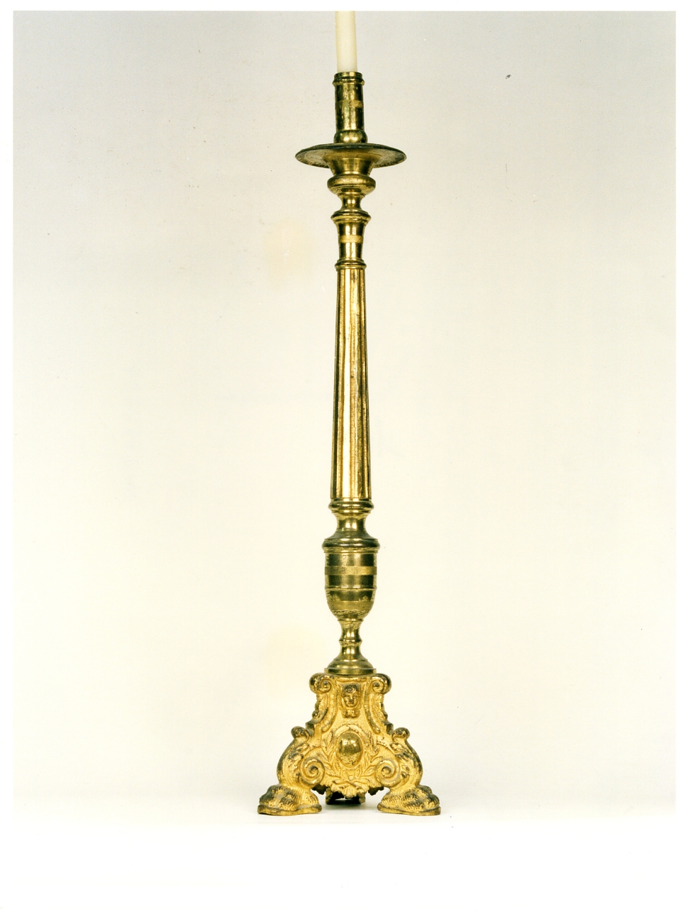 candeliere d'altare, serie - bottega campana (seconda metà sec. XIX)