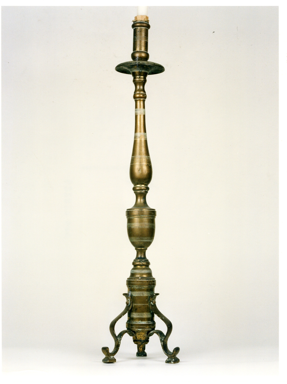 candeliere d'altare, serie - bottega campana (fine sec. XIX)