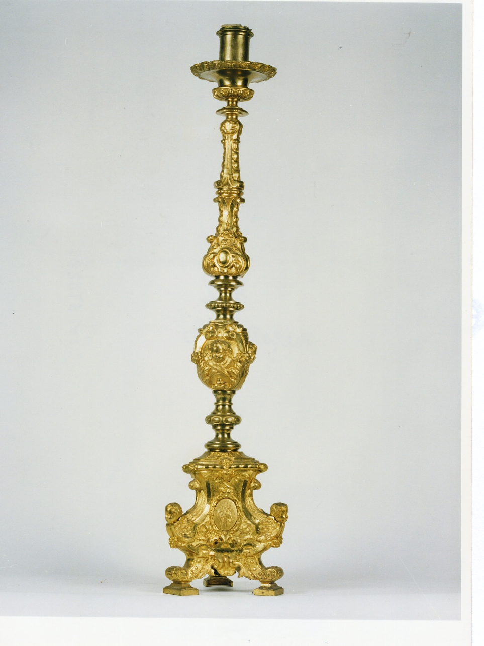 candeliere d'altare, serie - bottega napoletana (seconda metà sec. XIX)