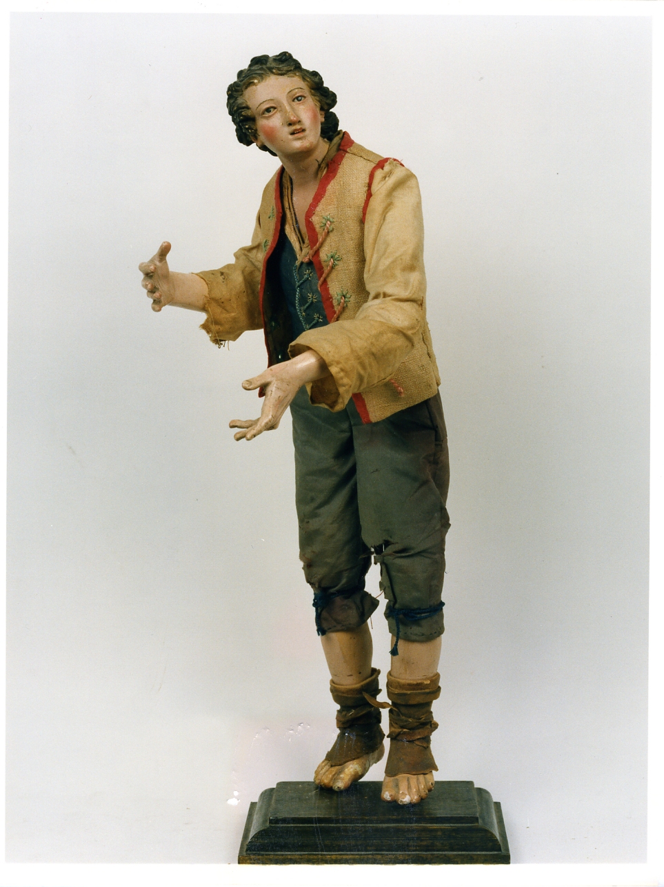 figura maschile (statuetta di presepio) - bottega napoletana (seconda metà sec. XIX)