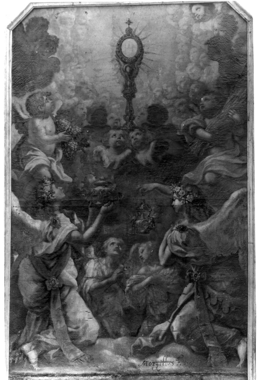 gloria dell'Eucaristia (dipinto) di Mozzillo Angelo (sec. XIX)