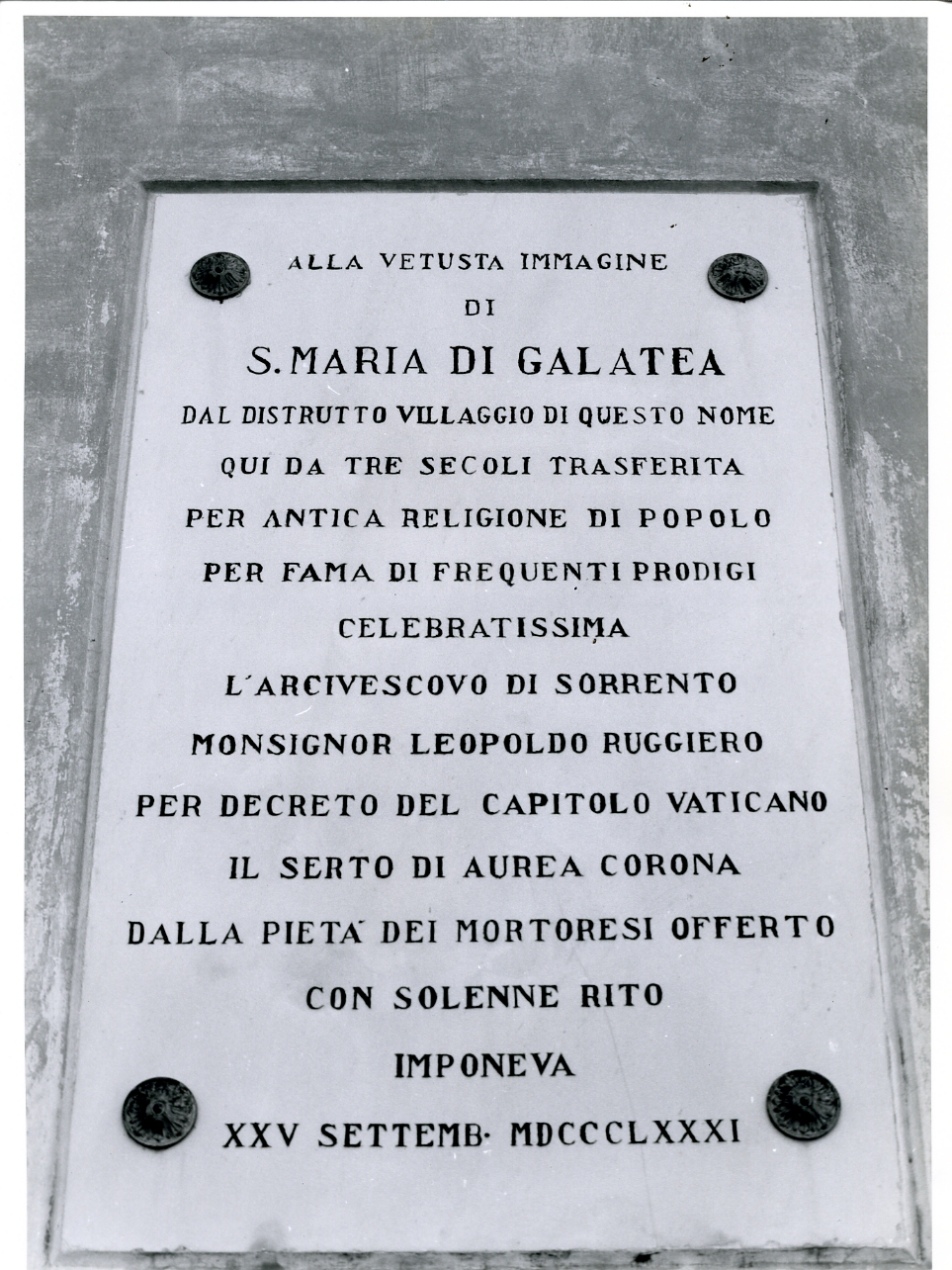 lapide celebrativa - bottega campana (sec. XIX)