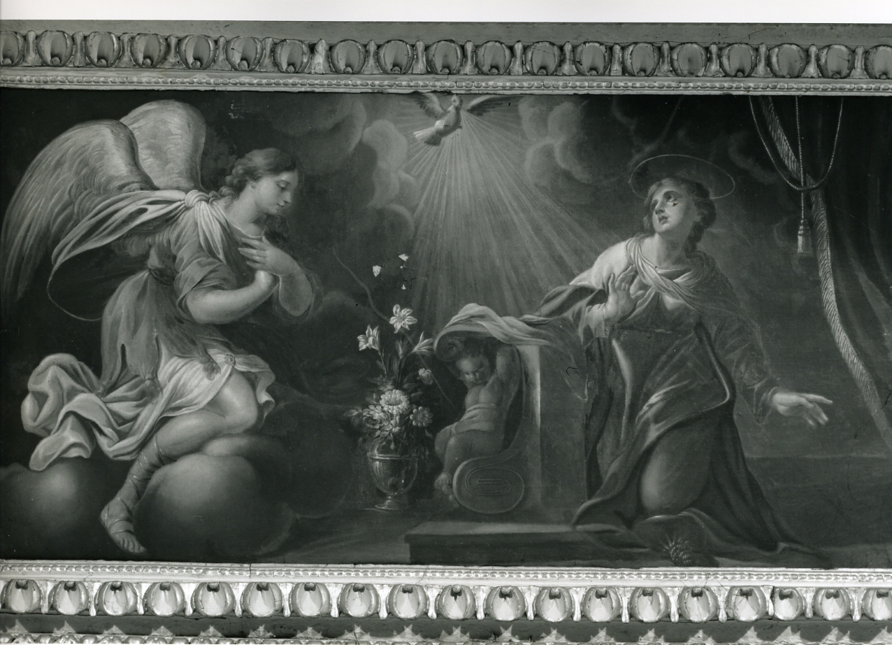 Annunciazione (dipinto, elemento d'insieme) di Malinconico Andrea (seconda metà sec. XVII)