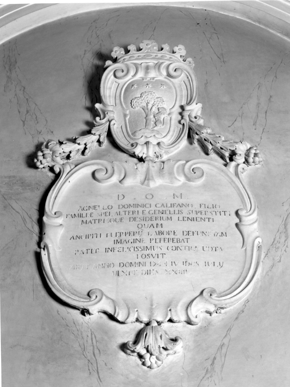 lapide celebrativa - bottega napoletana (sec. XVIII)