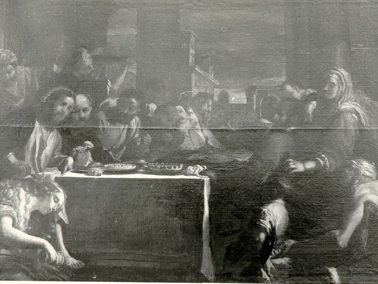 cena in casa di Simone il fariseo (dipinto, elemento d'insieme) di Preti Mattia (metà sec. XVII)