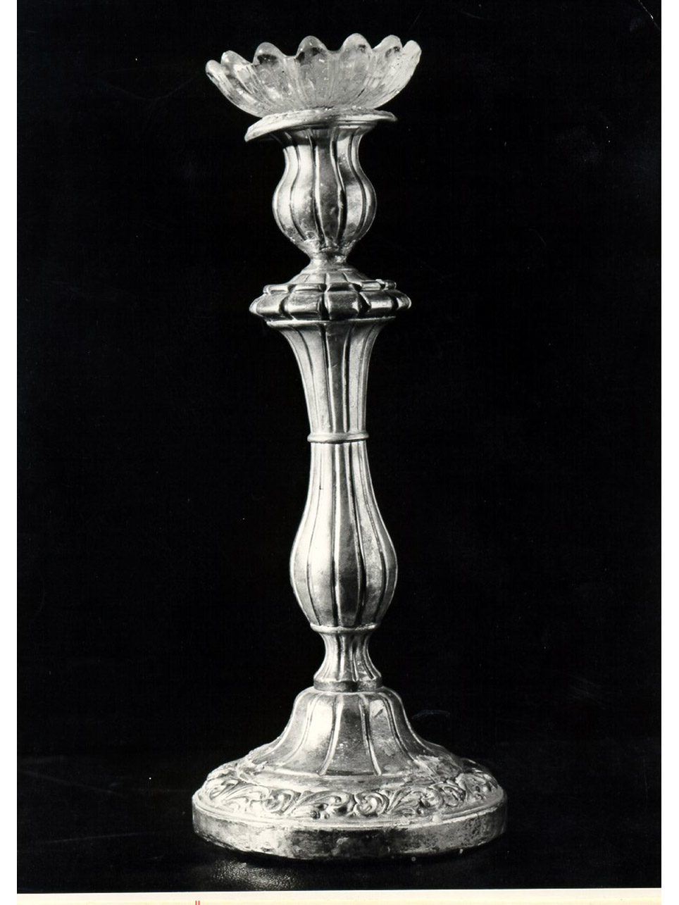 candeliere d'altare, serie - bottega napoletana (prima metà sec. XIX)