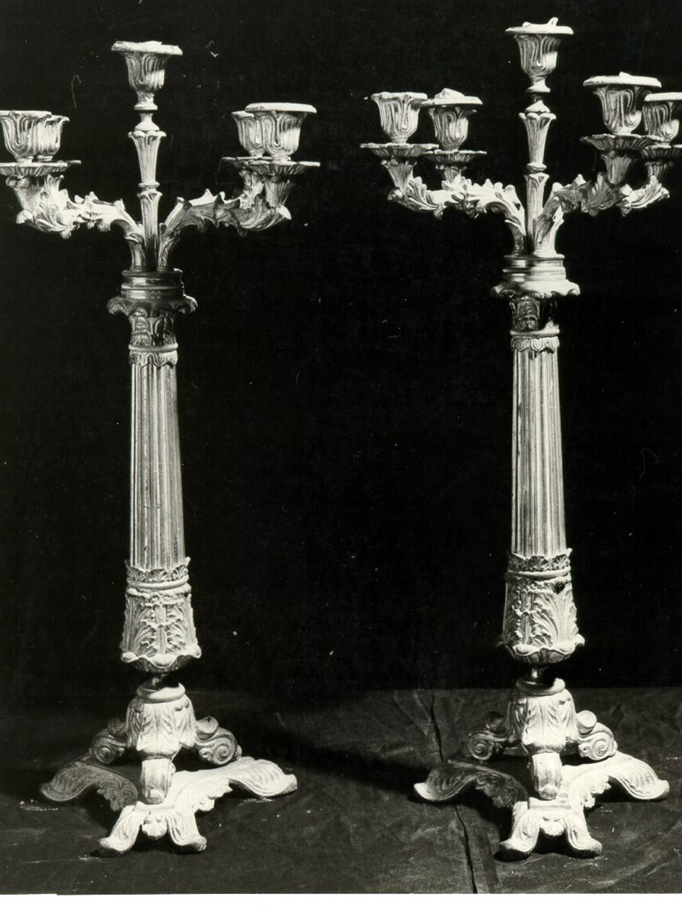 candelabro, serie - bottega napoletana (seconda metà sec. XIX)