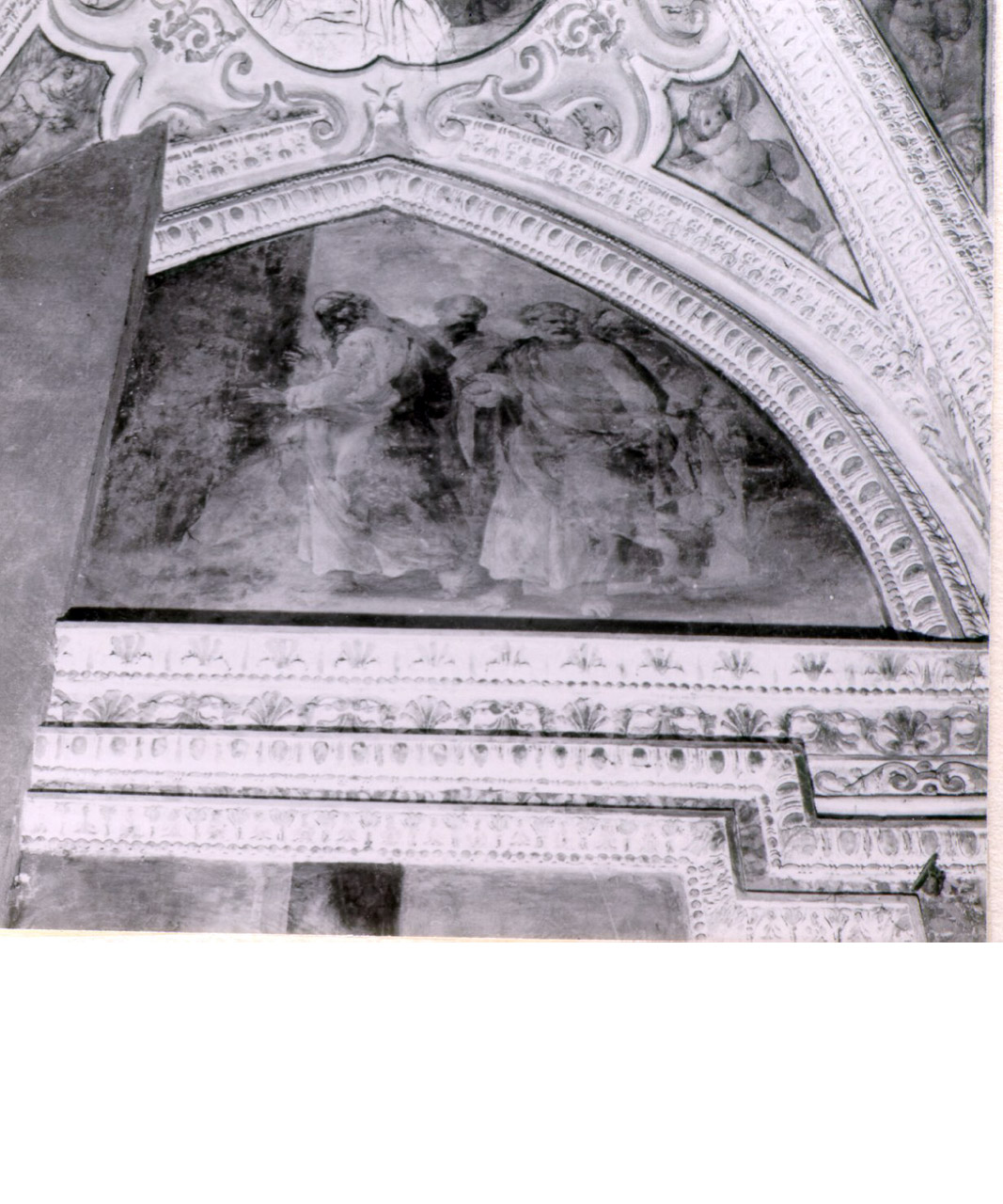 Cristo tra gli apostoli (dipinto, elemento d'insieme) di De Lione Andrea (metà sec. XVII)
