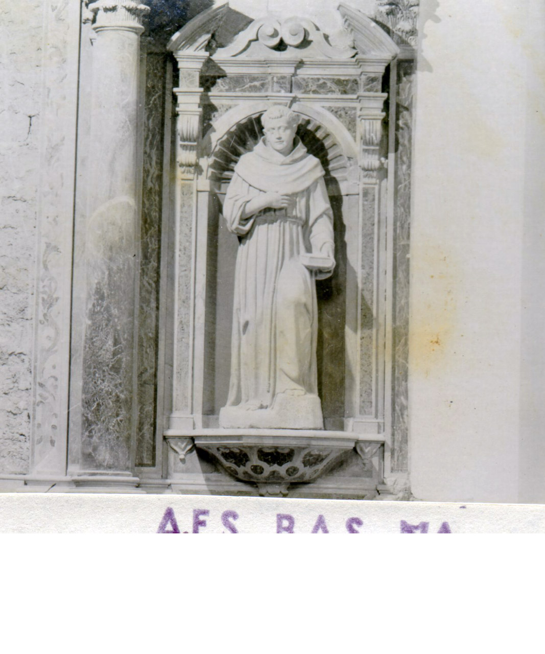 SANT'ANTONIO DI PADOVA (SCULTURA, ELEMENTO D'INSIEME) - AMBITO NAPOLETANO (Prima metà sec. XVII)