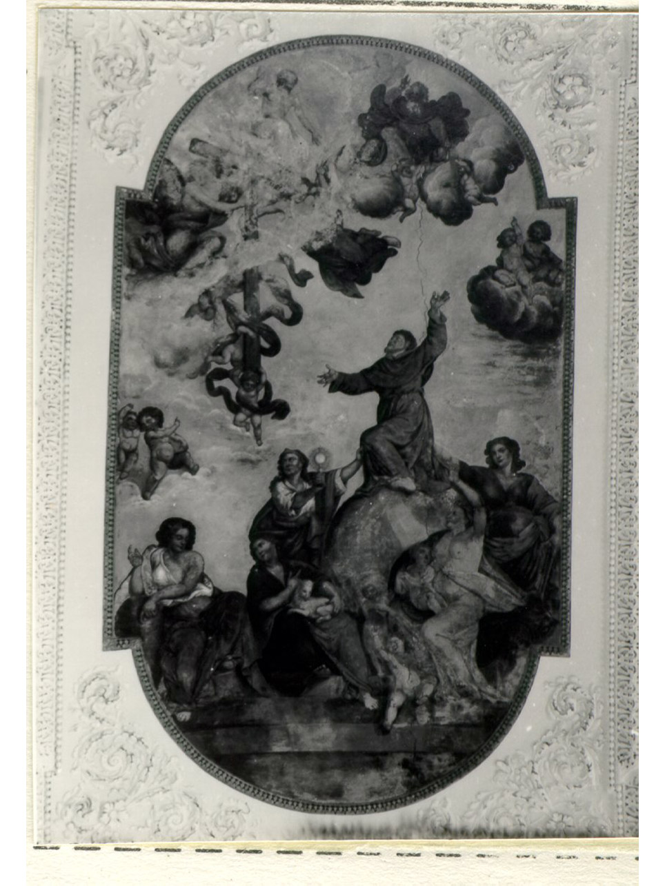 San Francesco d'Assisi in gloria (dipinto) di Rodriguez Luigi (prima metà sec. XVI)