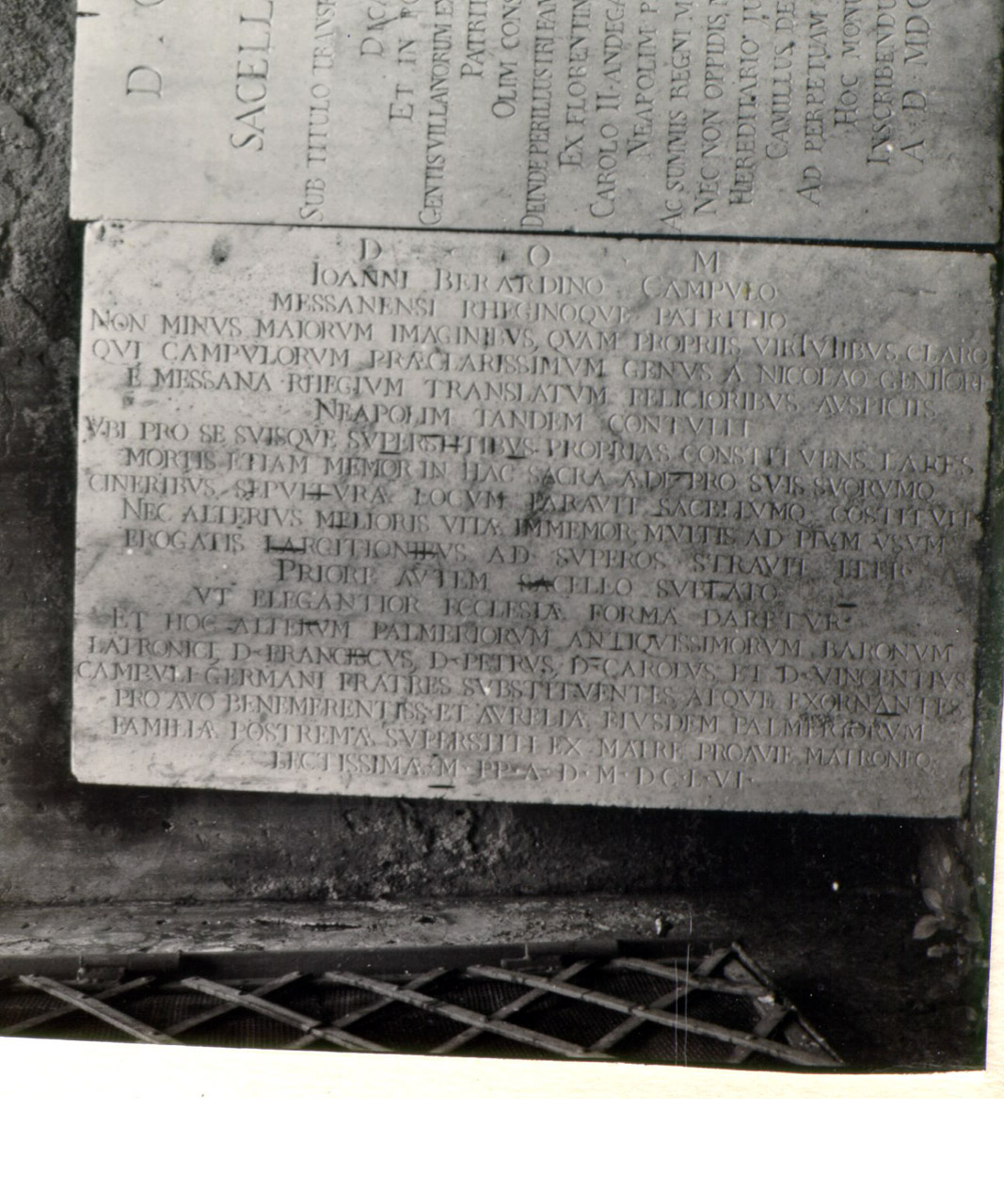 lapide commemorativa - bottega napoletana (sec. XVII)