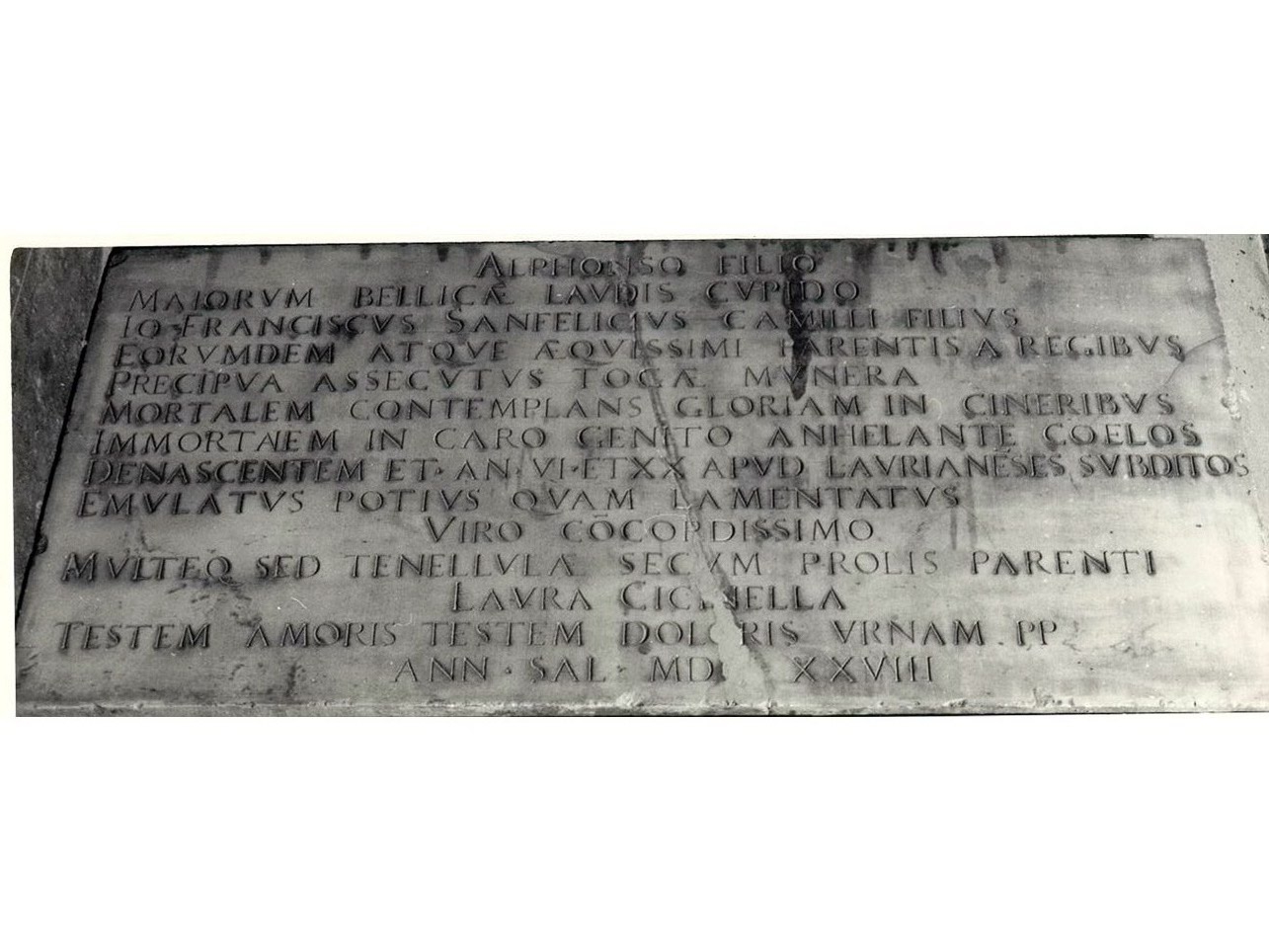 LAPIDE COMMEMORATIVA - ambito napoletano (SECONDO QUARTO sec. XVIII)