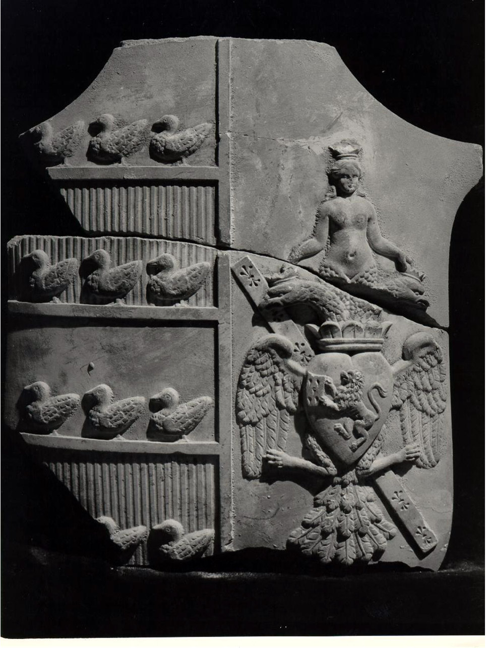 stemma gentilizio (rilievo, frammento) - bottega napoletana (metà sec. XVI)