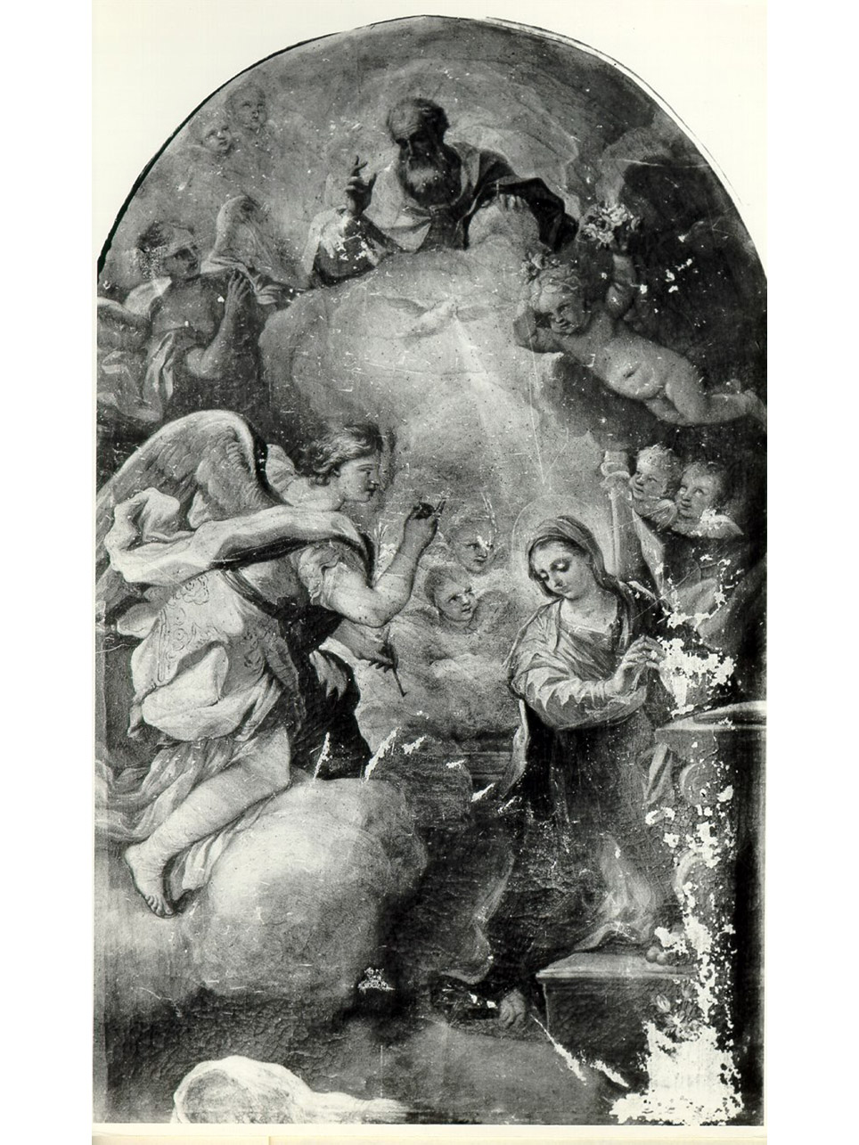 Annunciazione (dipinto) di Giordano Luca (cerchia) (fine/inizio secc. XVII/ XVIII)