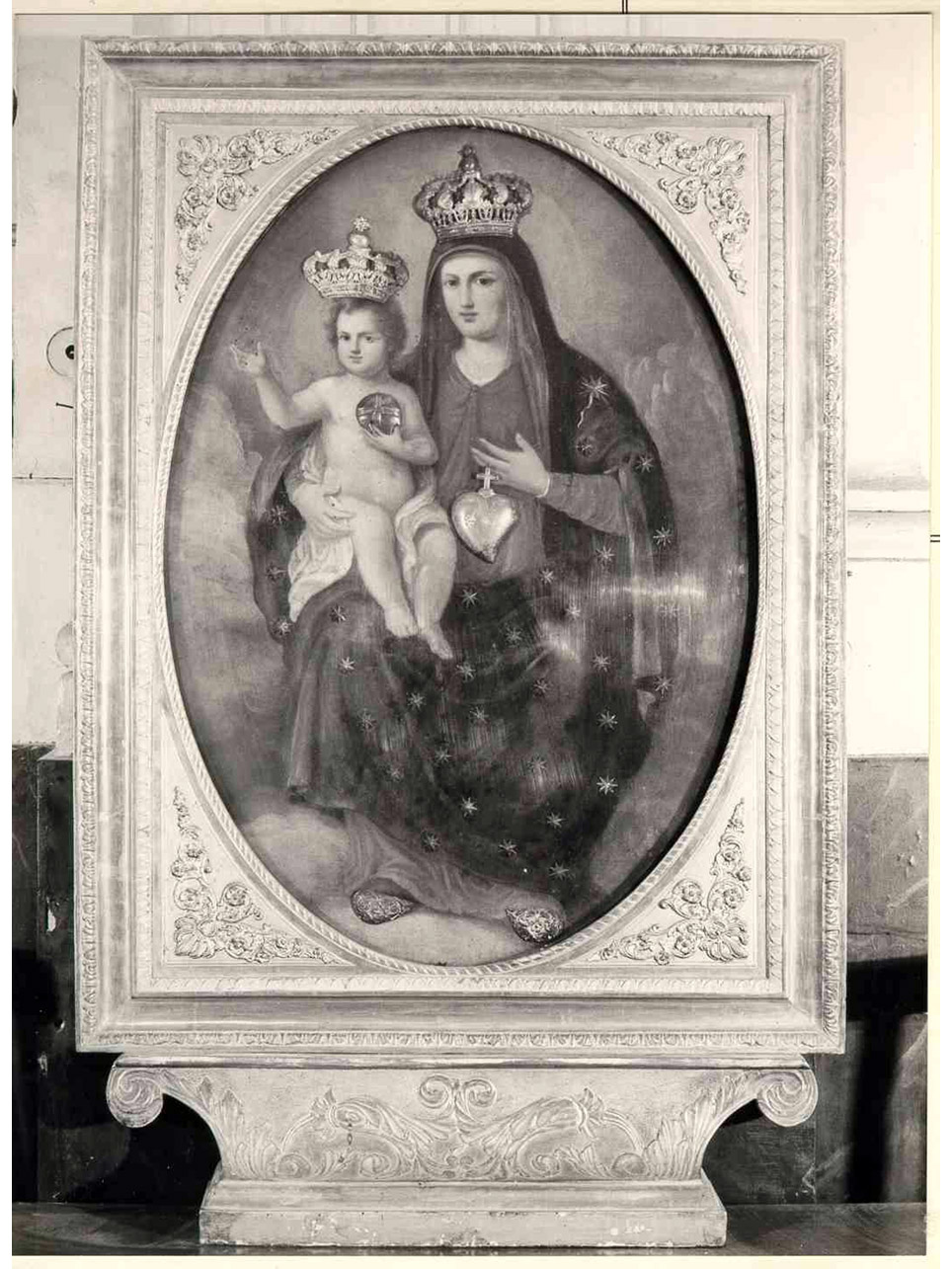 MADONNA CON BAMBINO (DIPINTO) - AMBITO NAPOLETANO (Prima metà sec. XIX)