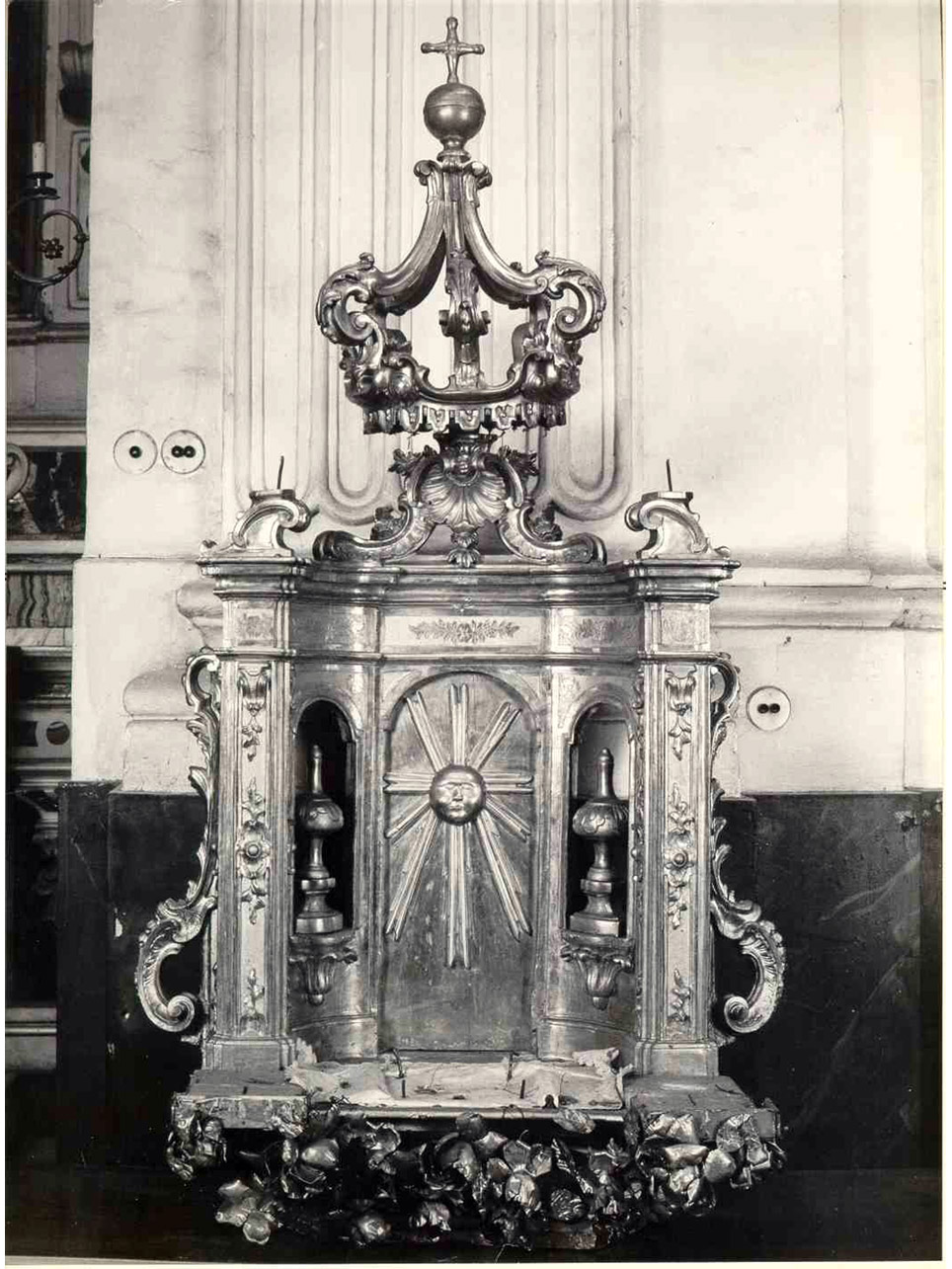 BALDACCHINO DI TRONETTO PER ESPOSIZIONE EUCARISTICA - manifattura napoletana (INIZIO sec. XIX)