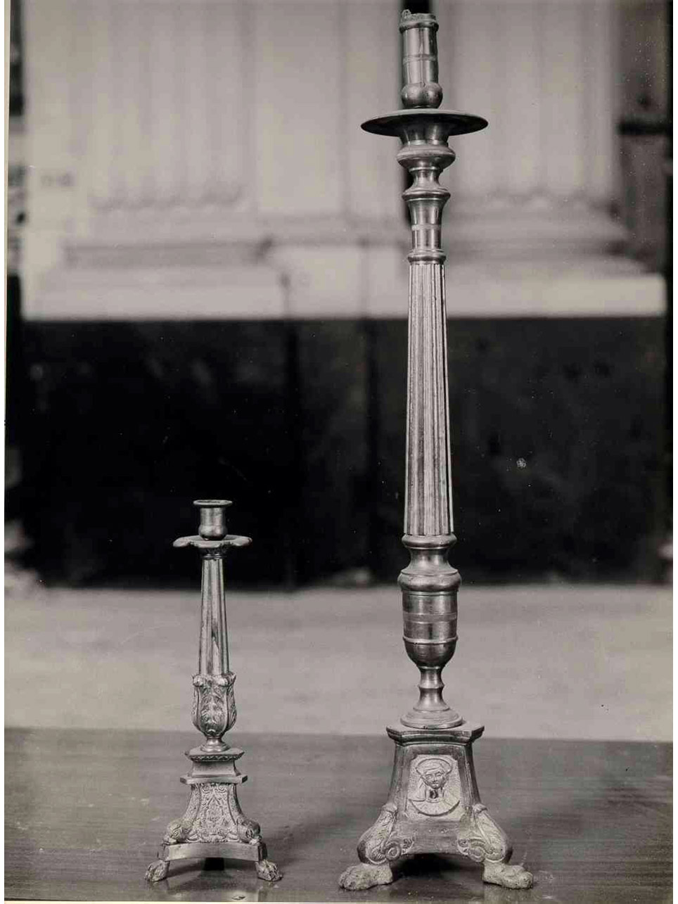 CANDELABRO D'ALTARE - manifattura napoletana (FINE sec. XIX)