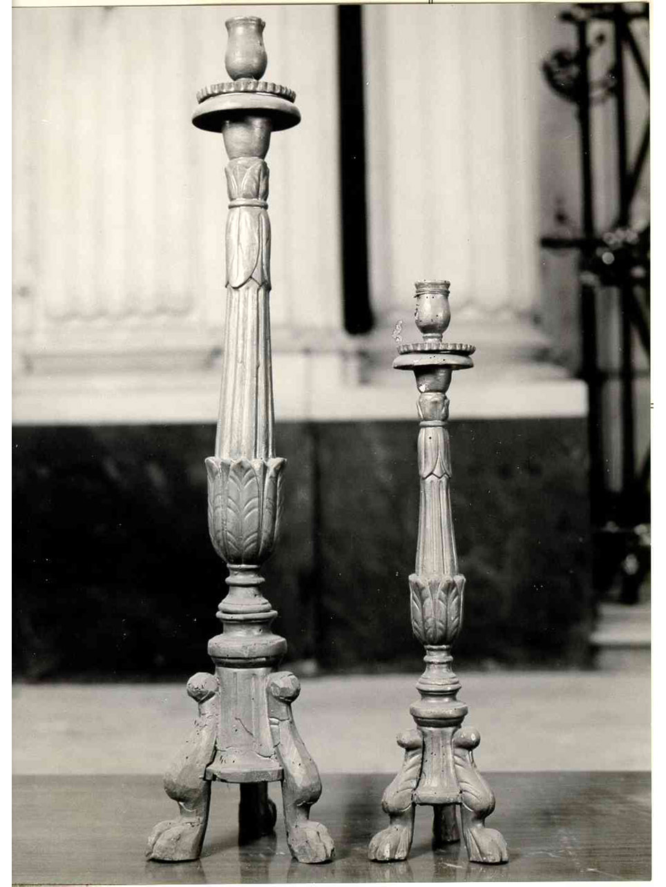 CANDELABRO D'ALTARE, SERIE - manifattura napoletana (FINE sec. XVIII)