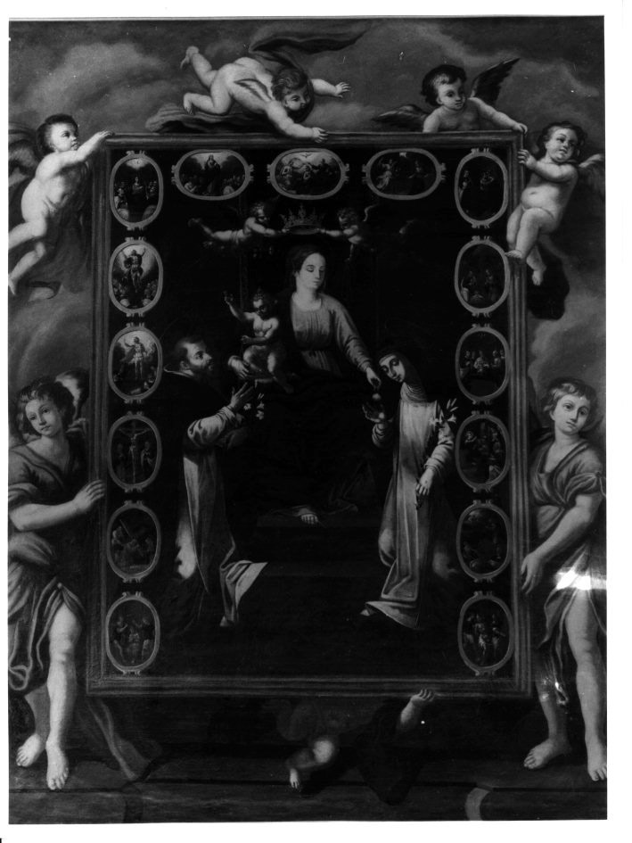 Madonna del Rosario (dipinto) di Sarnelli Antonio (seconda metà sec. XVIII)