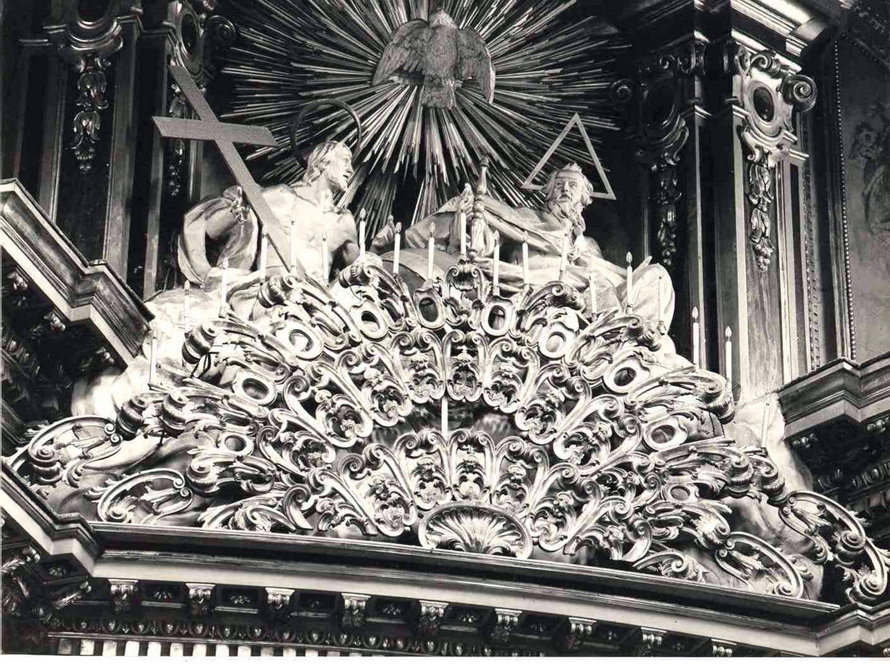 TRINITA' (GRUPPO SCULTOREO, ELEMENTO D'INSIEME) - BOTTEGA NAPOLETANA (Prima metà sec. XVIII)