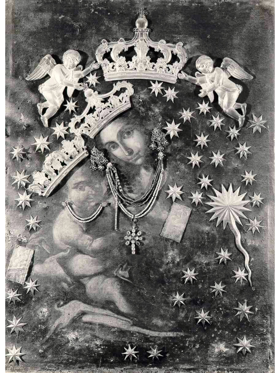 MADONNA CON BAMBINO (DIPINTO) - AMBITO NAPOLETANO (Seconda metà sec. XVIII)