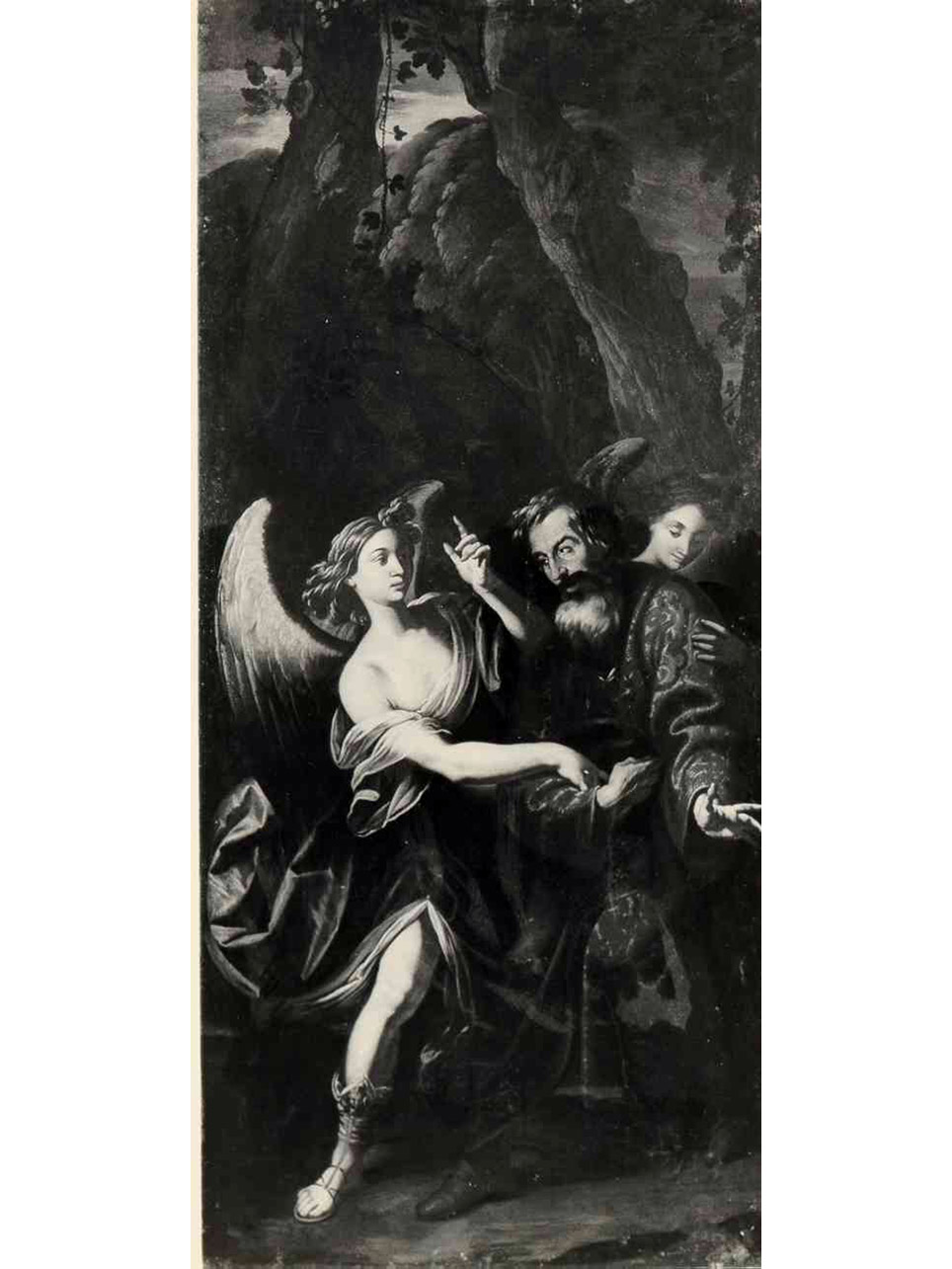 Lot e i due angeli (dipinto, elemento d'insieme) di Marullo Giuseppe (sec. XVII)