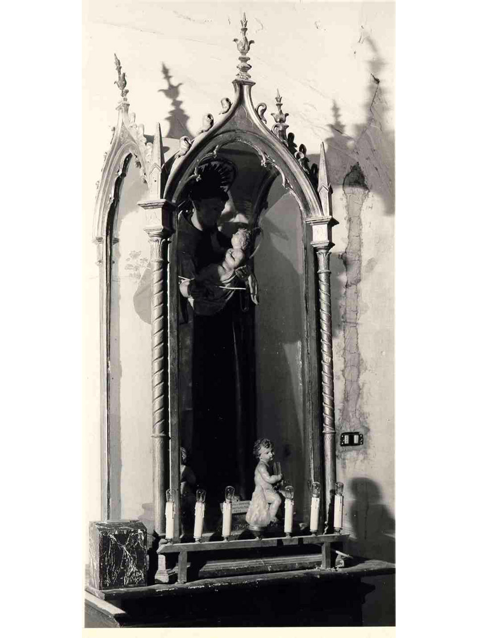 SANT'ANTONIO DI PADOVA CON IL BAMBINO GESU' (SCULTURA) - manifattura napoletana (Seconda metà sec. XIX)