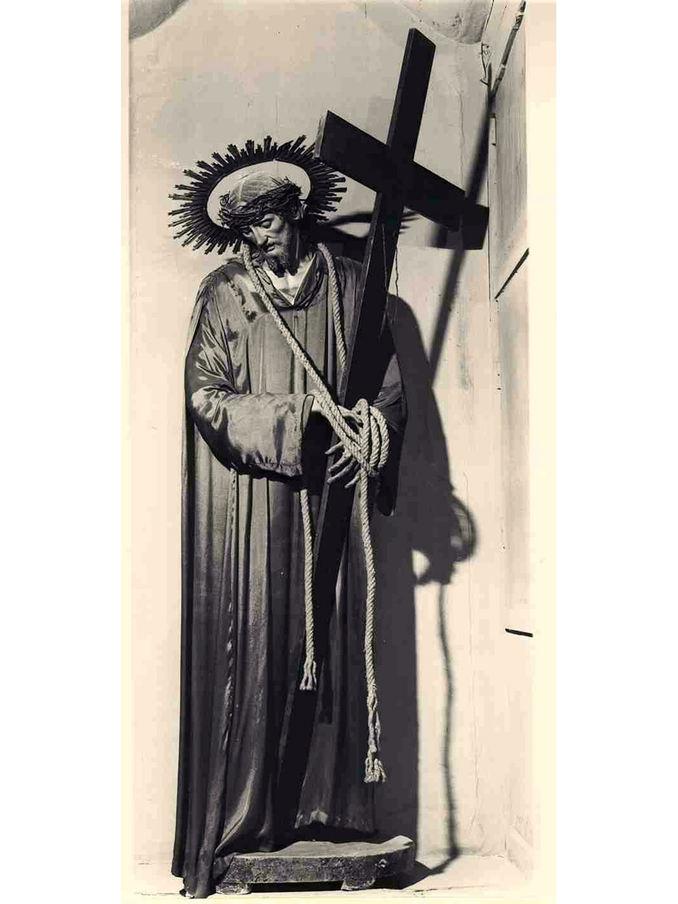 CRISTO PORTACROCE (SCULTURA) - AMBITO NAPOLETANO (Metà sec. XIX)