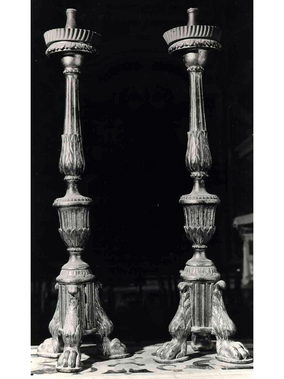 CANDELABRO D'ALTARE, SERIE - manifattura napoletana (Metà sec. XIX)