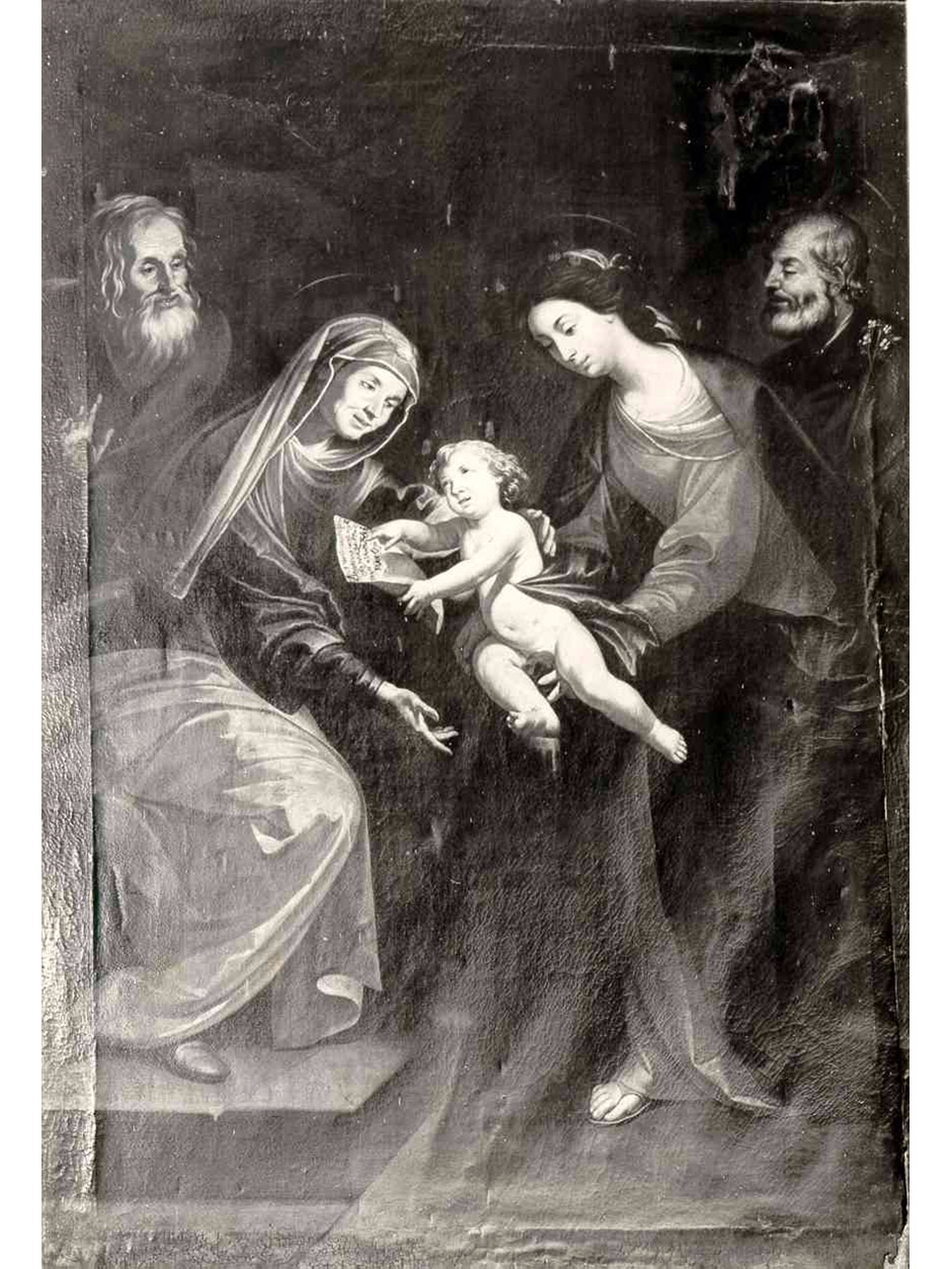 Sacra Famiglia con Sant'Anna e San Gioacchino (dipinto) di Marullo Giuseppe (terzo quarto sec. XVII)