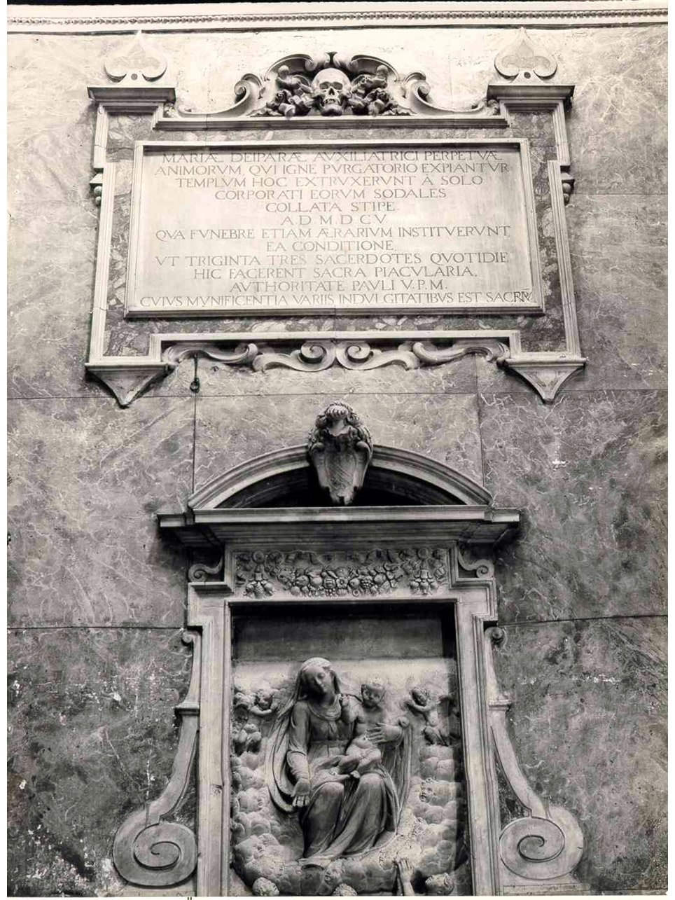 lapide commemorativa - bottega napoletana (primo quarto sec. XVII)