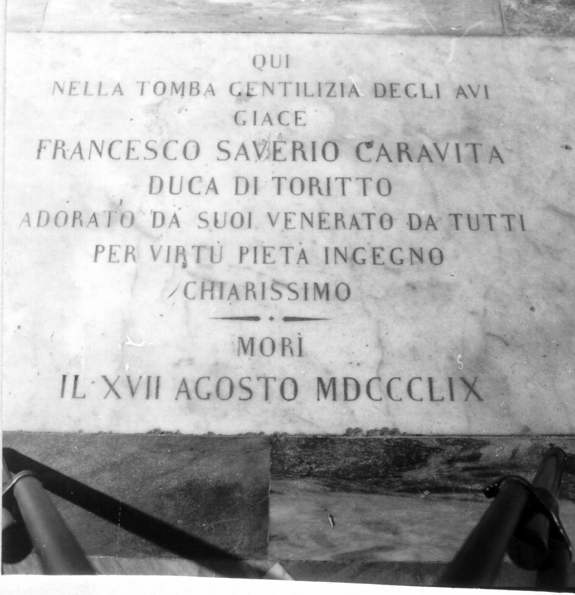 lastra tombale - bottega napoletana (sec. XIX)