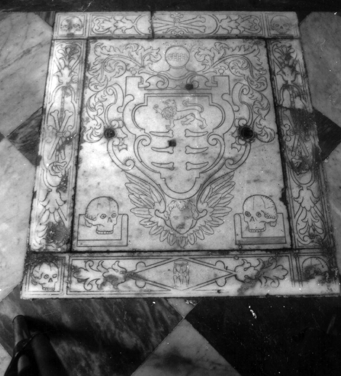 lastra tombale - bottega napoletana (fine sec. XVII)