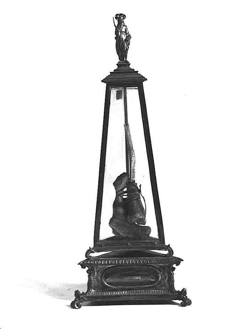 RELIQUIARIO - A OBELISCO - bottega argentiera napoletana (Seconda metà sec. XVII)