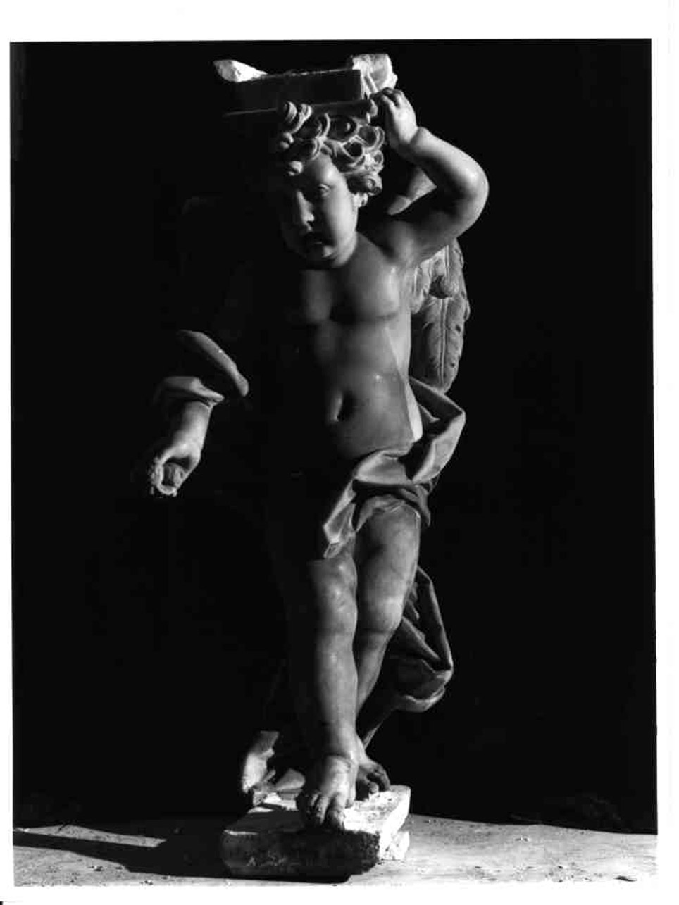 putto alato (scultura, elemento d'insieme) - bottega napoletana (fine sec. XVIII)