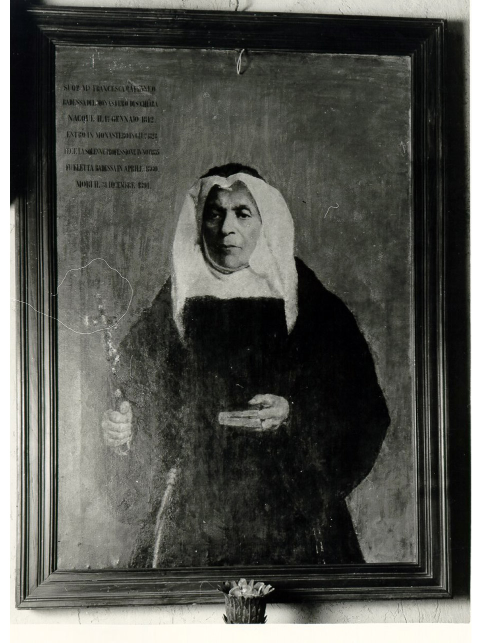 ritratto di suor Francesca Cattaneo badessa di Santa Chiara (dipinto) - ambito napoletano (fine/inizio secc. XIX/ XX)