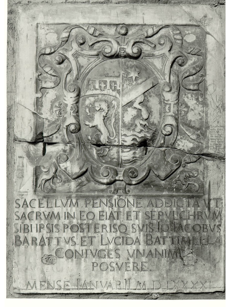 lastra tombale - bottega napoletana (fine sec. XVI)