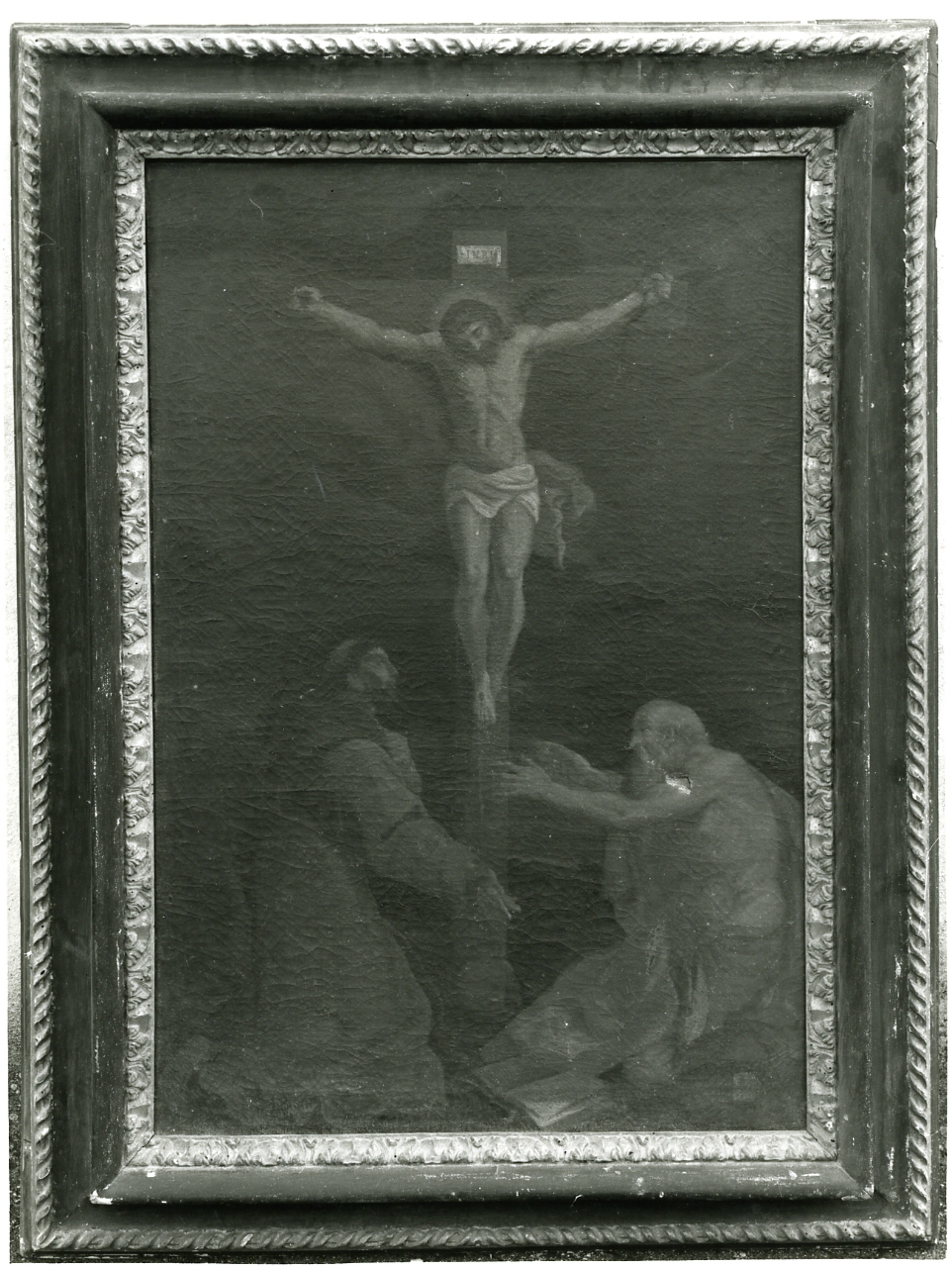 Cristo crocifisso con San Francesco d'Assisi e San Girolamo (dipinto) - ambito napoletano (sec. XVI)