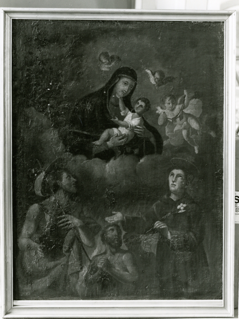 Madonna con Bambino, santi e anime del purgatorio (dipinto) - ambito napoletano (sec. XIX)
