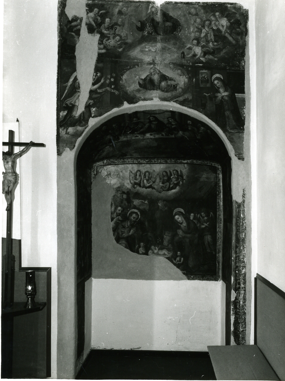 Dio Padre in gloria/ Annunciazione/ ultima cena/ natività di Gesù (dipinto) - ambito napoletano (prima metà sec. XVI)