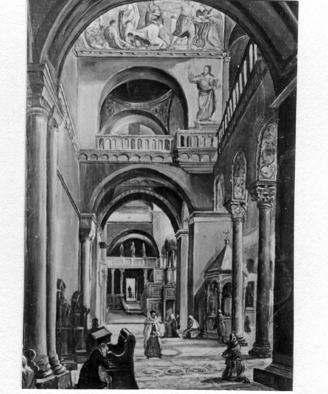interno della Basilica di San Marco a Venezia (dipinto) di Vervloet Frans (sec. XIX)