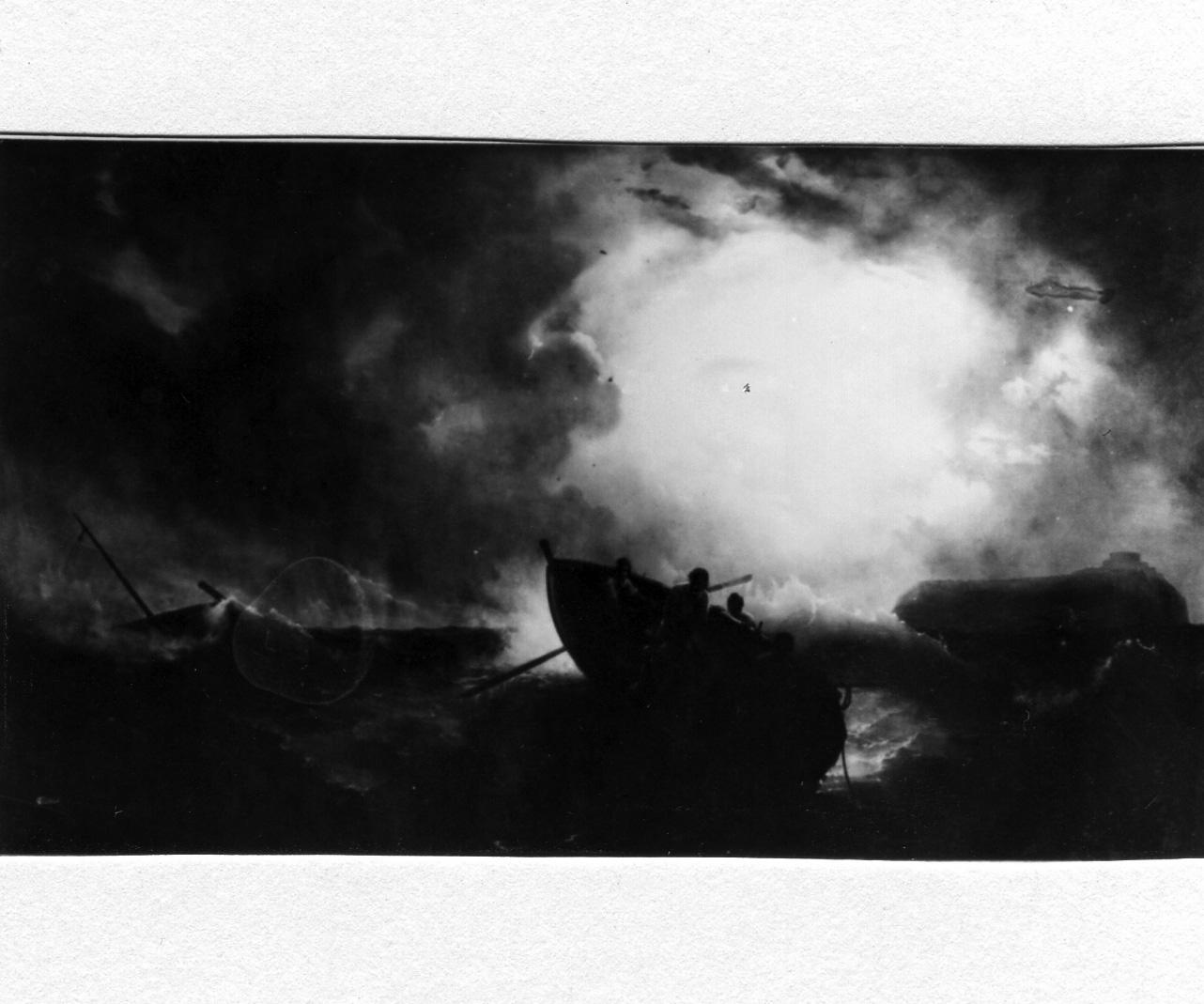 naufragio notturno nelle vicinanze dell'isola di Nisida (dipinto) di Fergola Salvatore (seconda metà sec. XIX)
