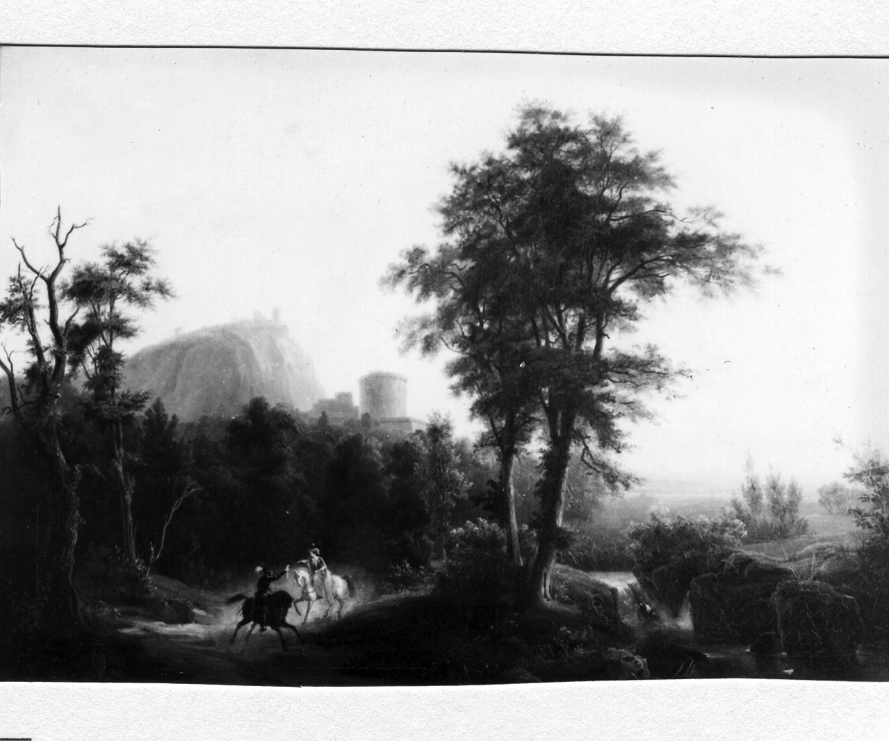 paesaggio con figure a cavallo (dipinto) di Fergola Salvatore (seconda metà sec. XIX)