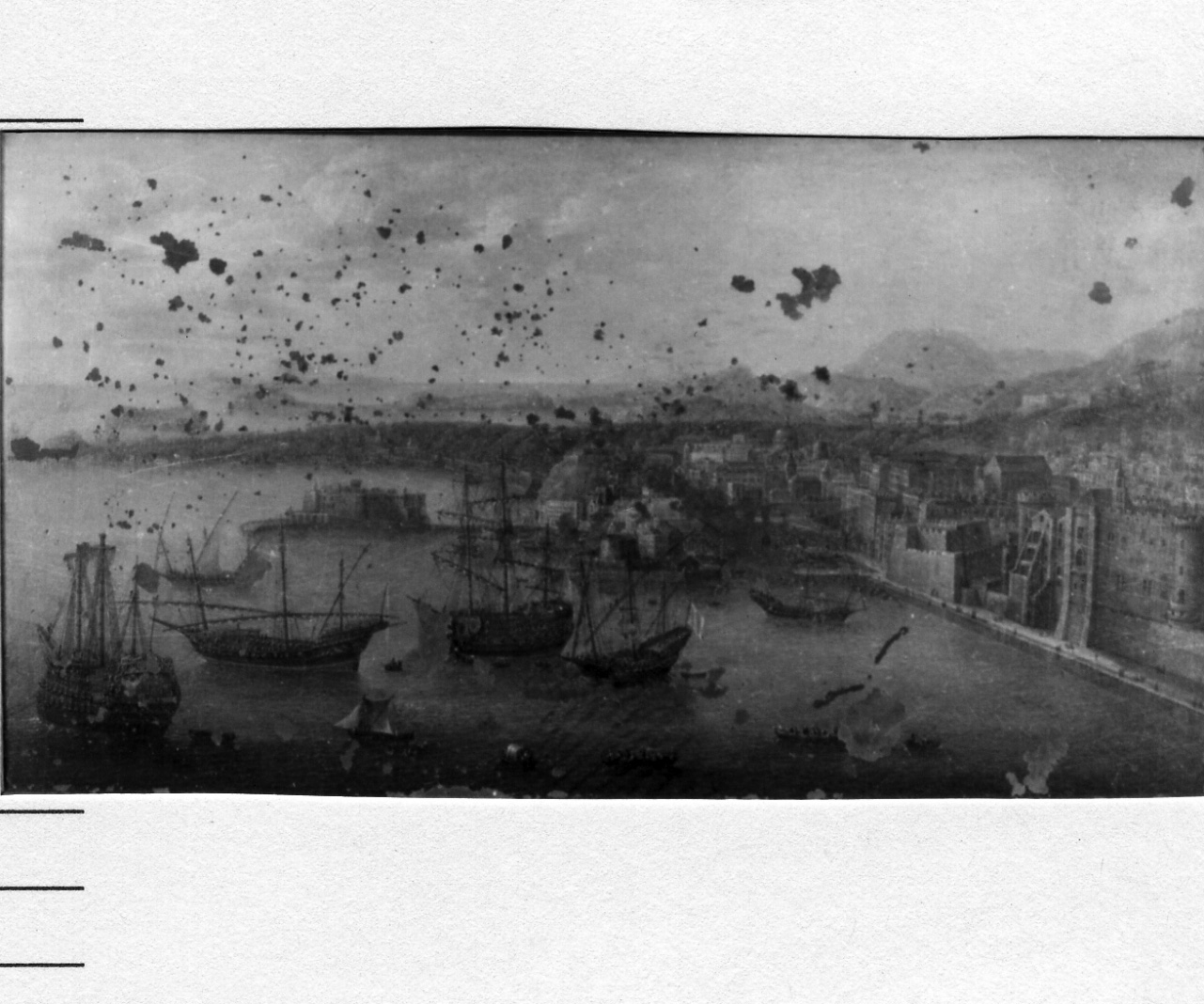 veduta della città di Napoli e del porto con galere (dipinto) di Grevenbroech Jan (prima metà sec. XVIII)