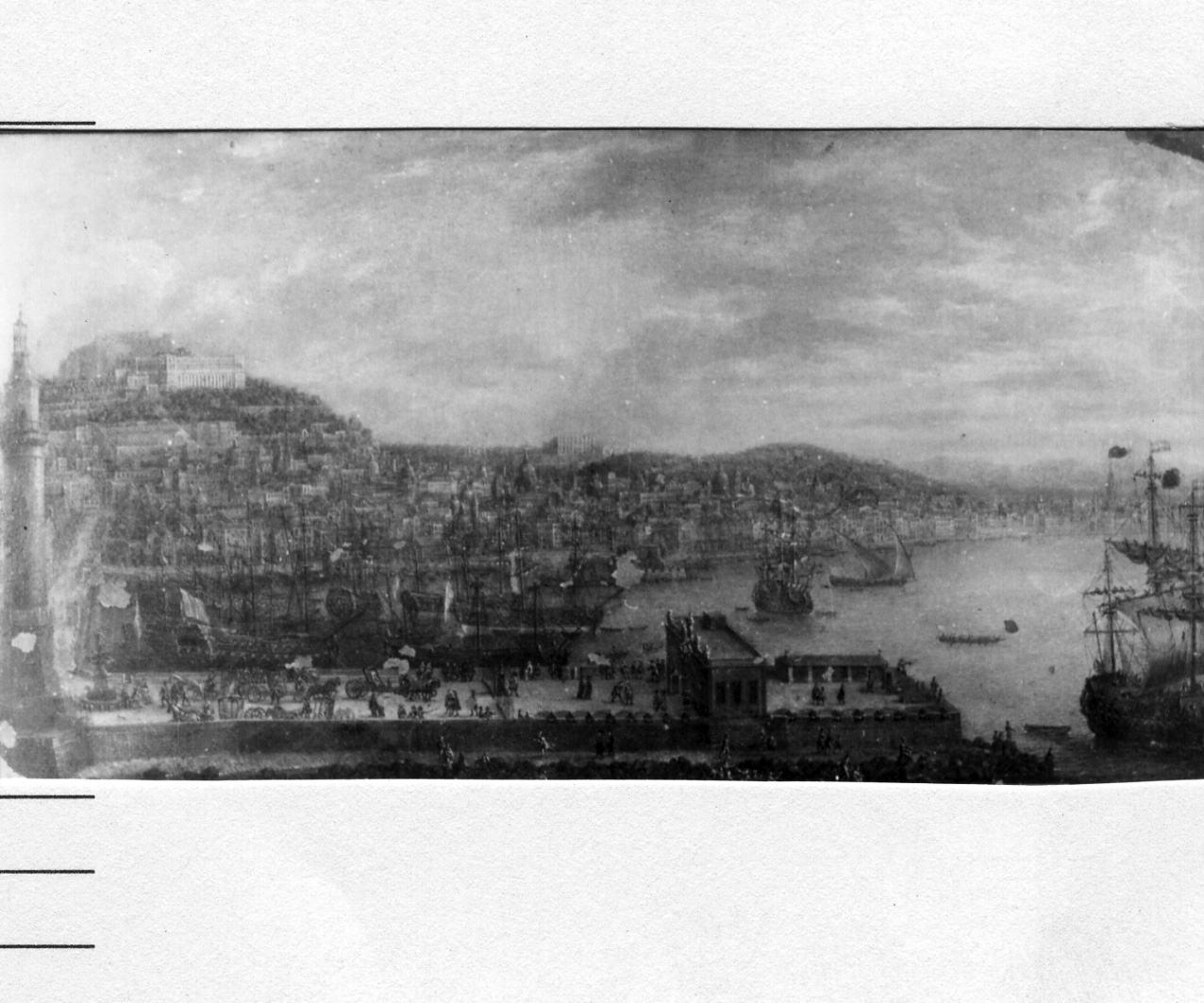 veduta della città di Napoli e del porto con galere (dipinto) di Grevenbroech Jan (prima metà sec. XVIII)
