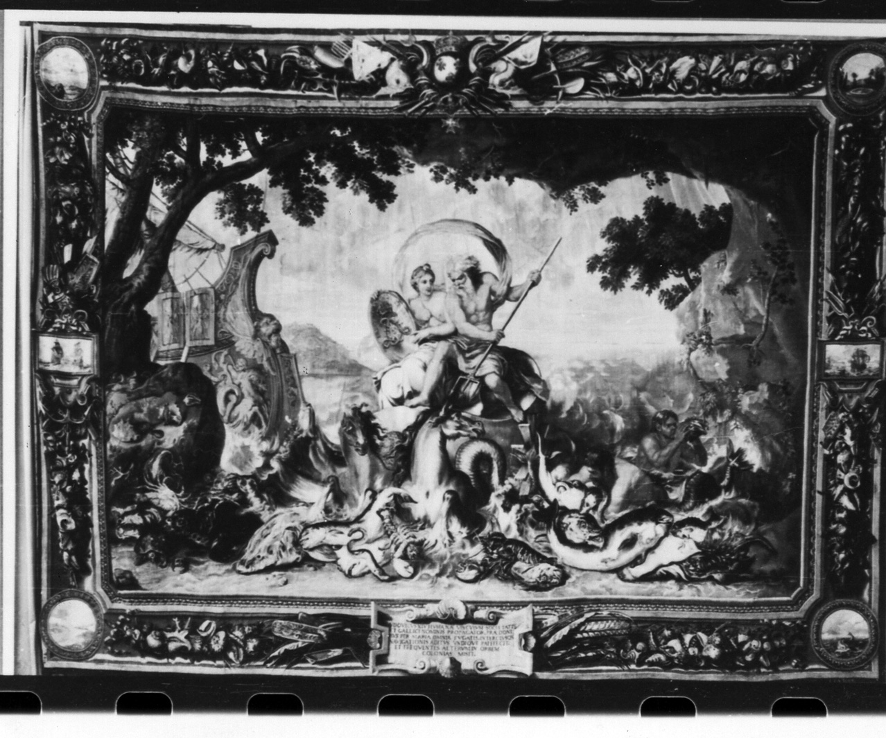 allegoria (arazzo) di De La Tour Ovis Louis, Le Brun Charles (primo quarto sec. XVIII)