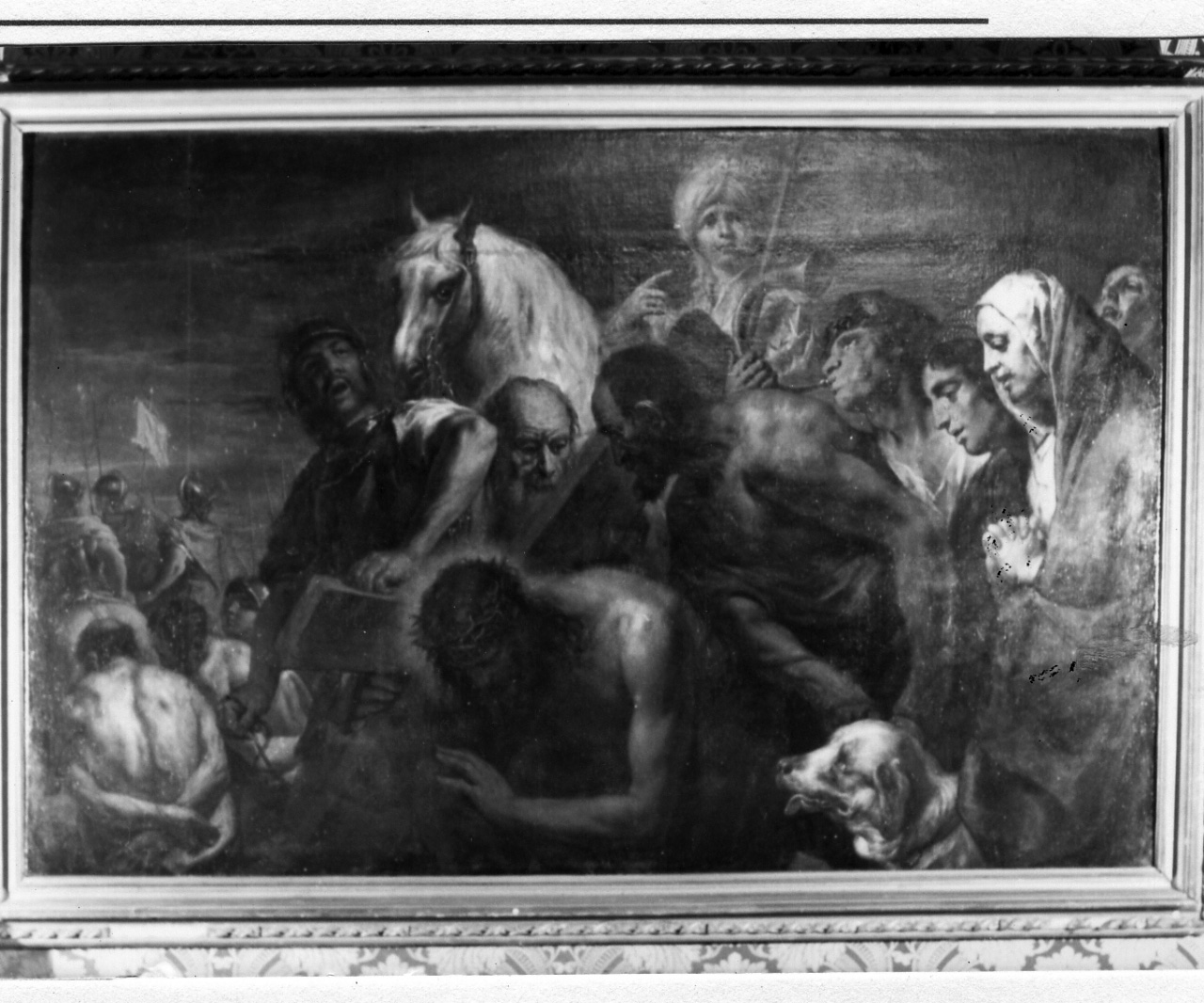salita di Cristo al monte Calvario (dipinto) di Giordano Luca (attribuito) (seconda metà sec. XVII)